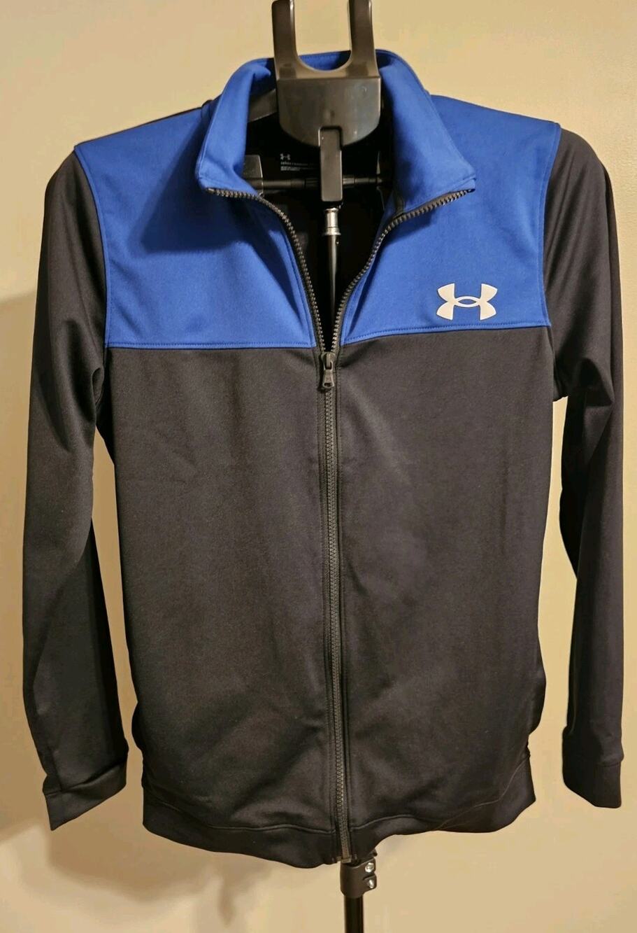 Under Armour Men's Fitted Full-Zip Track Jacket Colorblock Black/Blue S